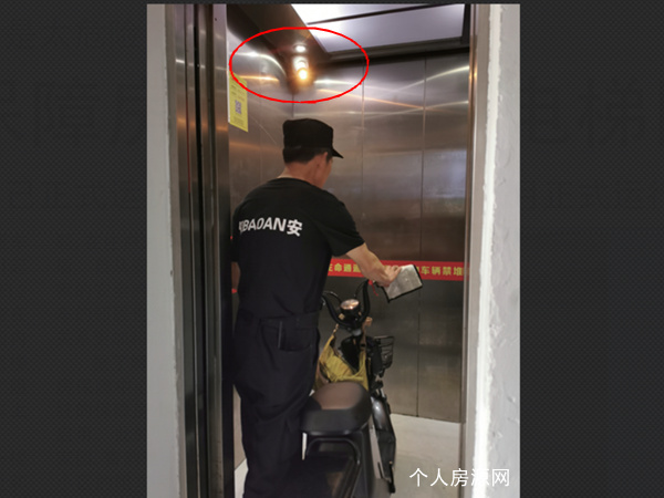 小区电梯阻车系统探测到电瓶车上楼监控会闪烁